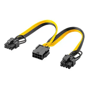 8 PIN TO DUAL 8 6+2 PIN PCI EXPRESS POWER CONVERTER CABLE